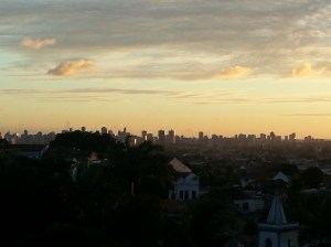 sun setting over Recife
